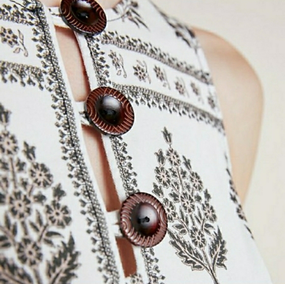 Anthropologie Woodblock Floral Sleeveless Dress 8 - Picture 3 of 13